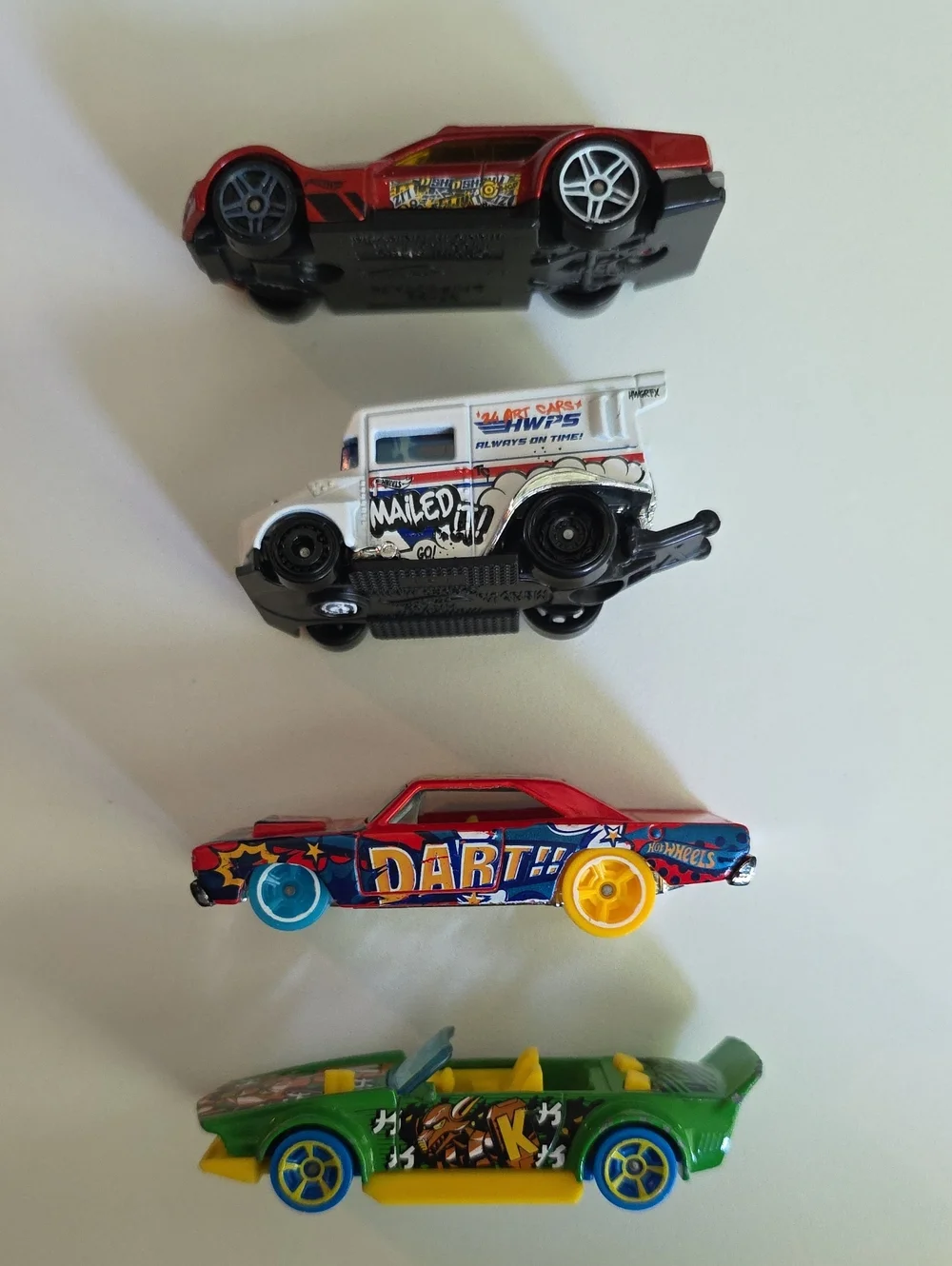 Hot Wheels Art Cars - Datsun, Driftsta, Dodge Dart, Manga, Delorean, Mini Van